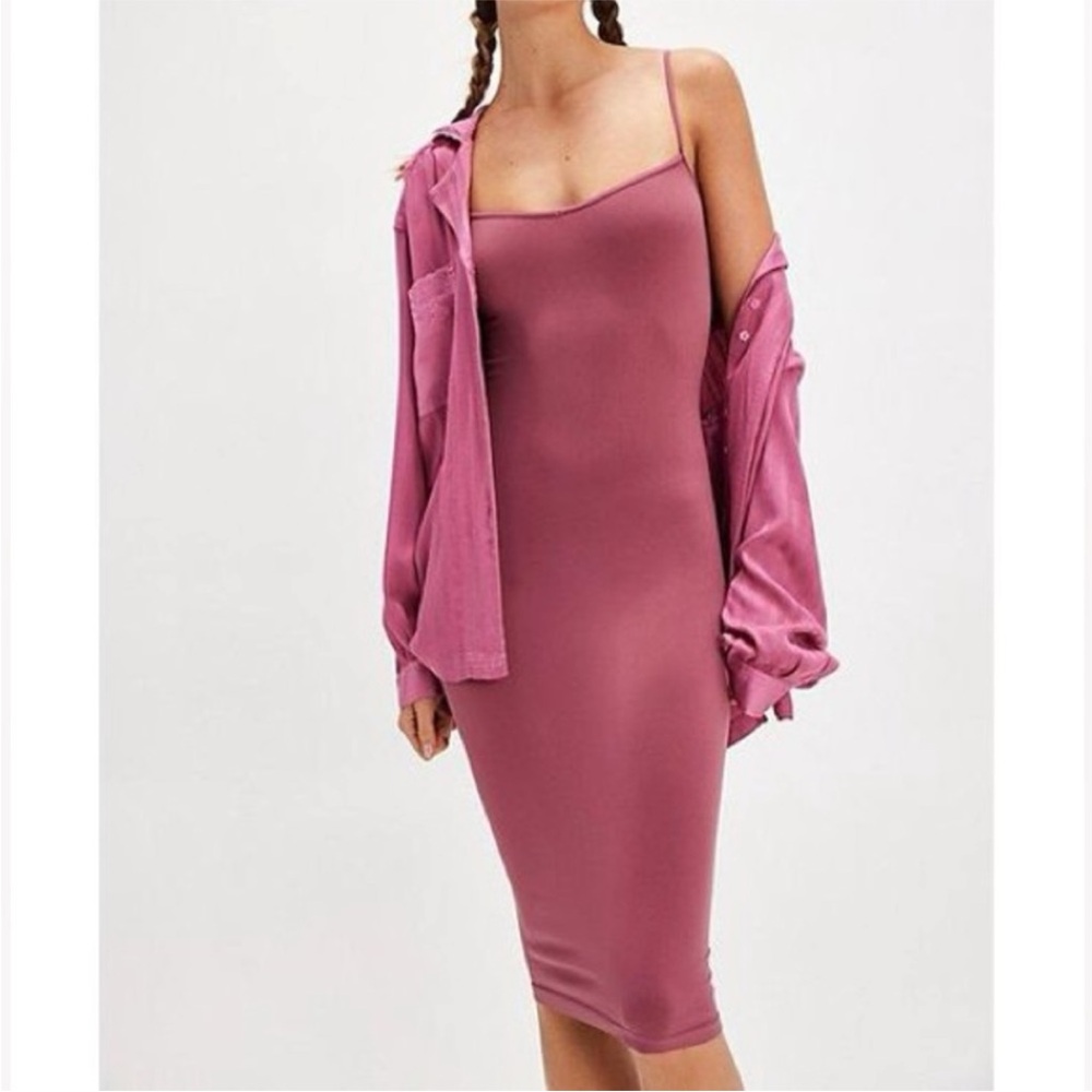 Free People Mauve-Pink Midi Slip Dress